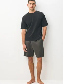 Hot Next Loopback Soft Touch 2 Pack Jogger Shorts Dark Grey/Black