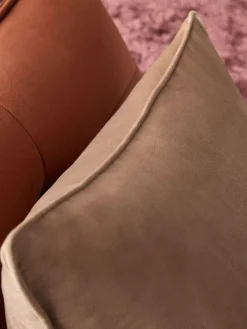 Next Dark Natural 59 x 59cm Matte Velvet Cushion^ Cushions & Throws