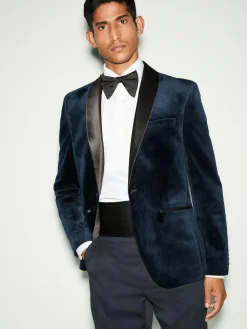 Next Regular Fit Velvet Blazer^ Blue Suits|Black Suits
