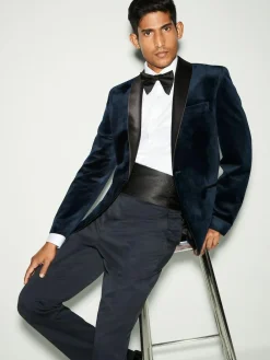 Next Regular Fit Velvet Blazer^ Blue Suits|Black Suits