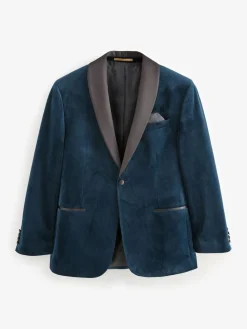 Next Regular Fit Velvet Blazer^ Blue Suits|Black Suits