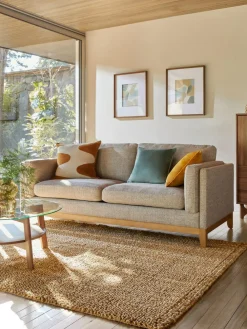 Next Dark Ochre Yellow 59 x 59cm Matte Velvet Cushion^ Cushions & Throws