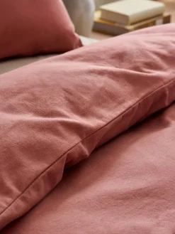 Next Dark Pink Supersoft 100% Brushed Cotton Duvet Cover Plain and Pillowcase Set^ Bedsets & Duvet Covers
