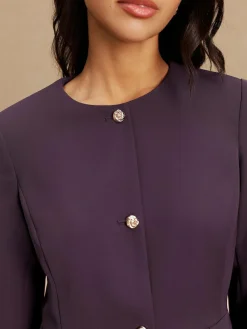 Next Dark Purple Collarless Blazer^Women Suits & Tailoring|Blazers