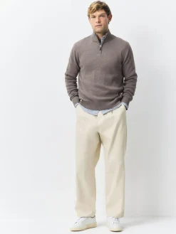 Outlet Next N.Premium 100% Cotton Regular Fit Premium Quarter Zip Jumpers 2 Pack Dark Stone/Sage Green