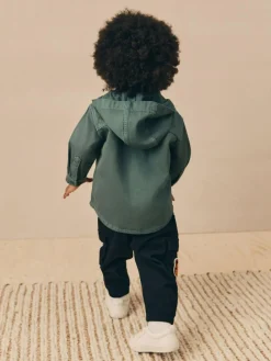 Next Twill Hooded Overshirt and T-Shirt Set (3mths-7yrs)^ Sweatshirts & Hoodies