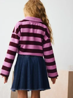 Clearance Next Denim Pleated Skirt (3-16yrs) Dark Wash