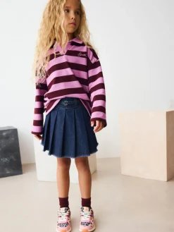 Clearance Next Denim Pleated Skirt (3-16yrs) Dark Wash