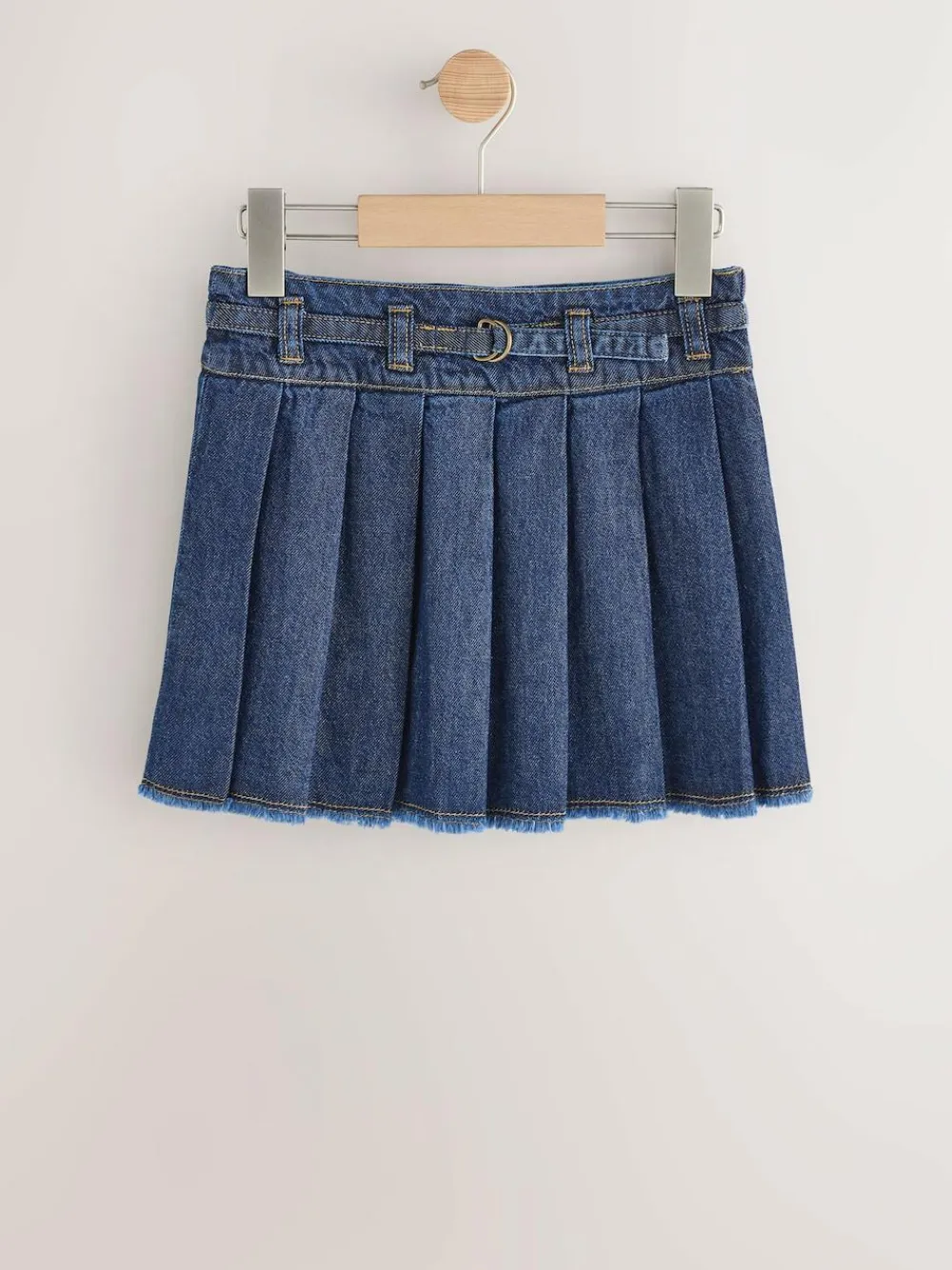 Clearance Next Denim Pleated Skirt (3-16yrs) Dark Wash