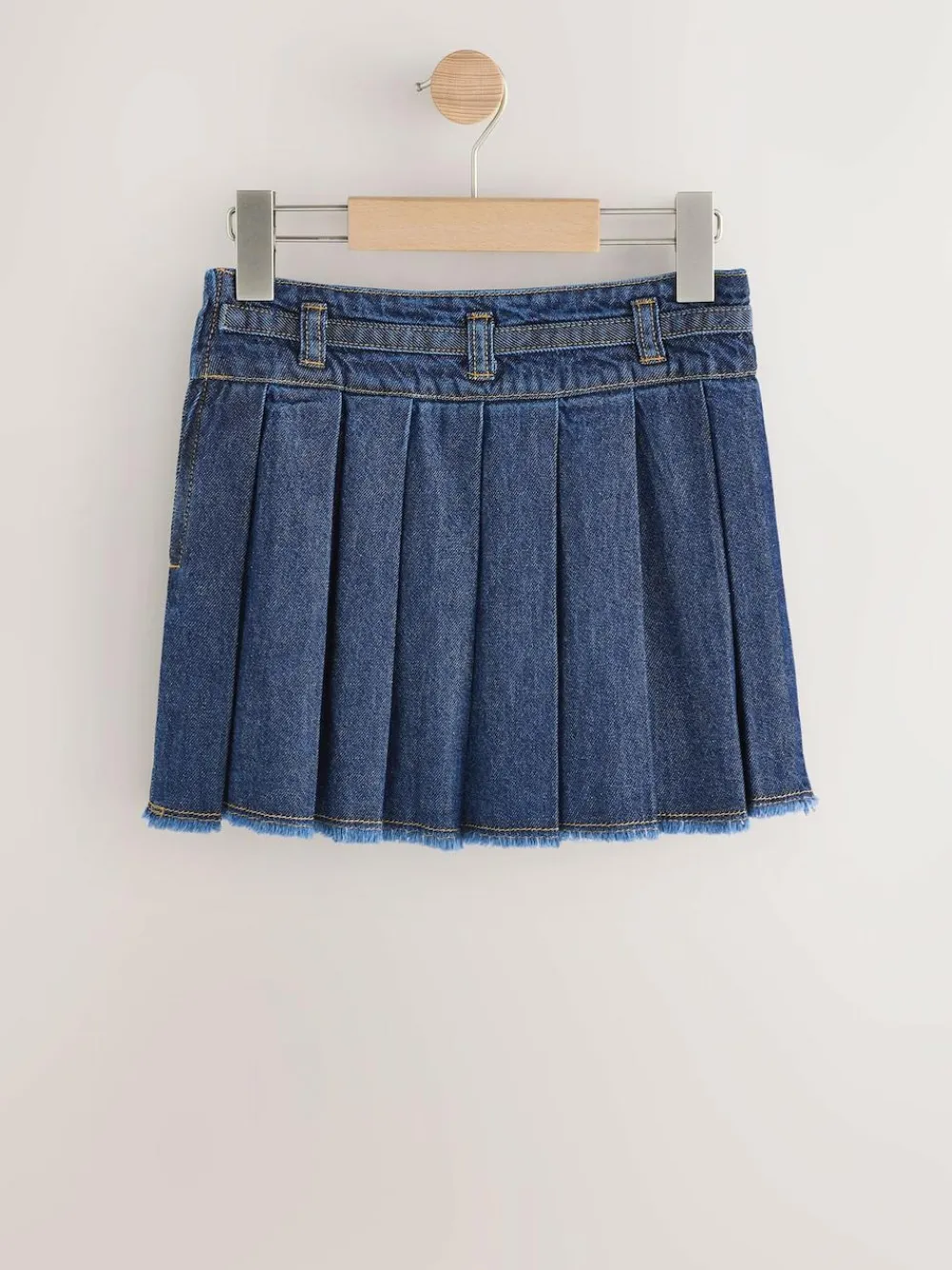 Clearance Next Denim Pleated Skirt (3-16yrs) Dark Wash