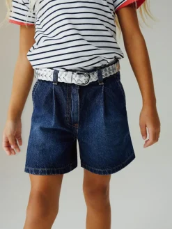 Next Relaxed Denim Pleated Shorts (3-16yrs)^ Shorts & Skirts