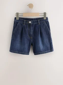 Next Relaxed Denim Pleated Shorts (3-16yrs)^ Shorts & Skirts