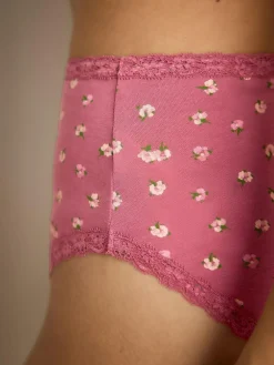 Sale Next High Waist High Leg Cotton and Lace Knickers 7 Pack Days Of The Week