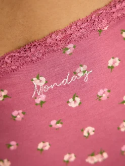 Sale Next High Waist High Leg Cotton and Lace Knickers 7 Pack Days Of The Week