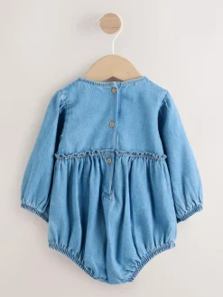 Next Denim Blue Baby Bloomer Rompers Set 2 Piece with Tights (0mths-3yrs)^ Sets & Co-Ords|Sets & Co-Ords