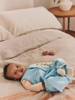 Sale Next Denim Blue Dungaree and Bodysuit Baby Set (0mths-2yrs)