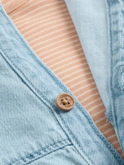 Sale Next Denim Blue Dungaree and Bodysuit Baby Set (0mths-2yrs)