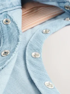 Sale Next Denim Blue Dungaree and Bodysuit Baby Set (0mths-2yrs)