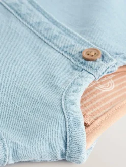 Sale Next Denim Blue Dungaree and Bodysuit Baby Set (0mths-2yrs)