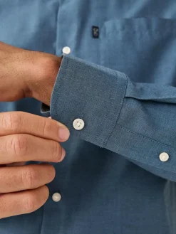 Next Denim Blue Regular Fit Button Down Easy Iron Oxford Shirt^ Shirts|Occasionwear