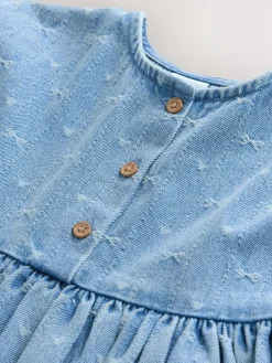 Sale Next Short Sleeve Dress (3mths-8yrs) Denim Bow