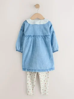 Next Denim Character Shirt Dress And Leggings Set (3mths-8yrs)^ Dresses|Dresses