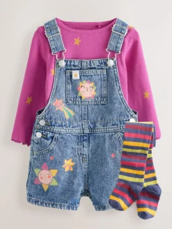 Next Denim Cosmic Dungarees Set (3mths-7yrs)
