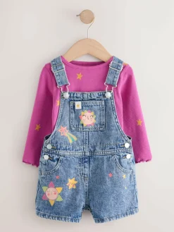 Next Denim Cosmic Dungarees Set (3mths-7yrs)