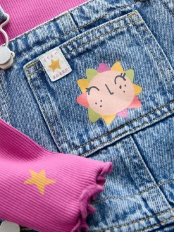 Next Denim Cosmic Dungarees Set (3mths-7yrs)