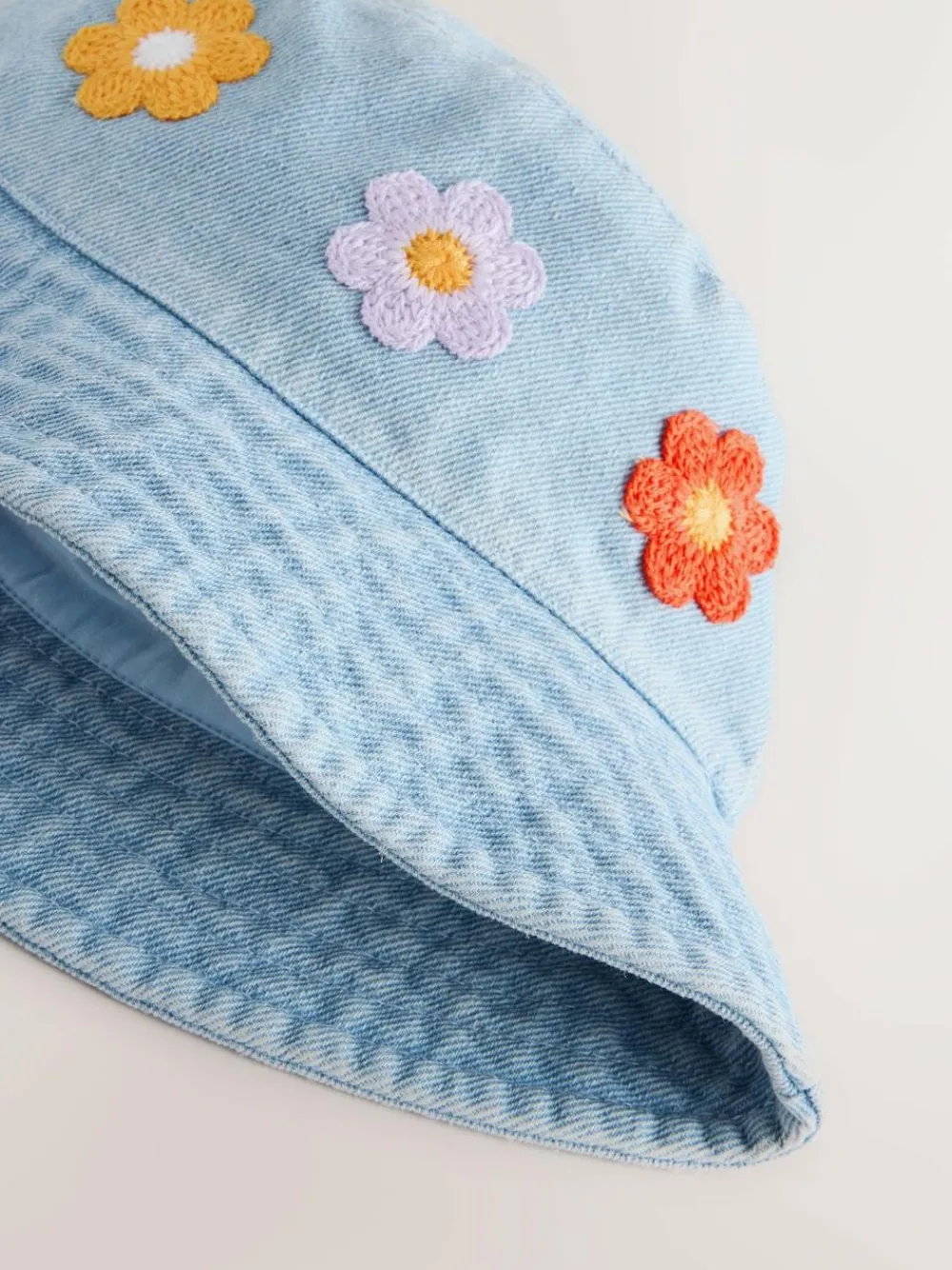 Next Denim Crochet Flower Bucket Hat (3mths-10yrs)^ Hats|Hats, Gloves & Scarves
