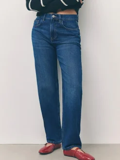 New Next Barrel Leg Jeans Denim Dark Blue