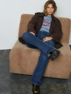 New Next Mid Rise Authentic Bootcut Jeans Denim Dark Blue