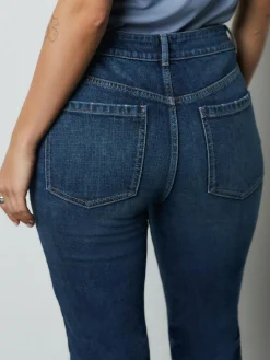 New Next Mid Rise Authentic Bootcut Jeans Denim Dark Blue