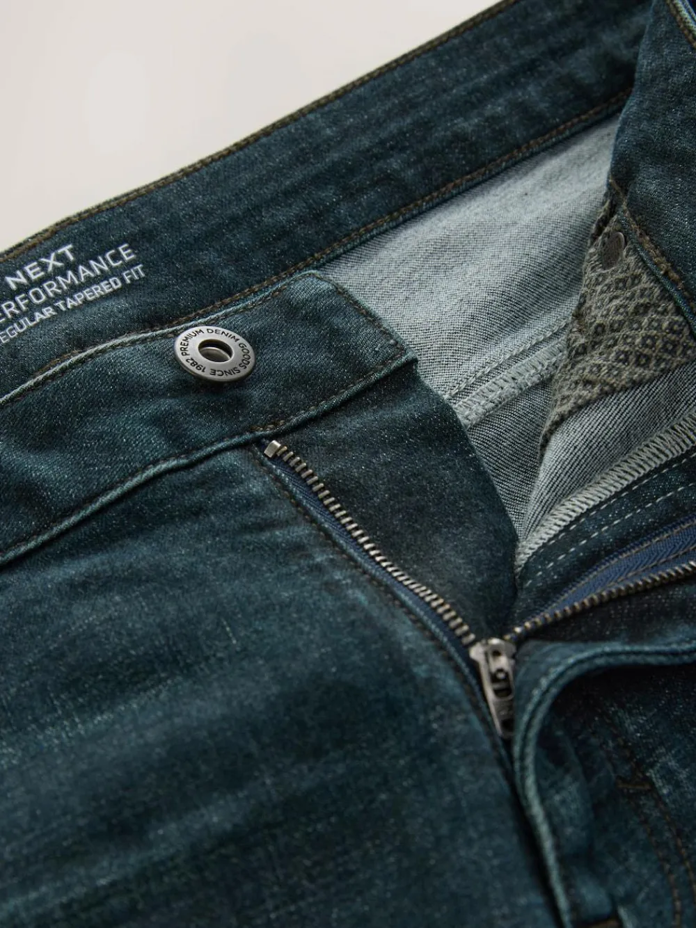 Next Denim Dark Blue Regular Tapered Fit Motionflex Jeans^ Jeans|Jeans