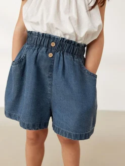 Outlet Next Button Shorts (3mths-7yrs) Denim Dark Wash