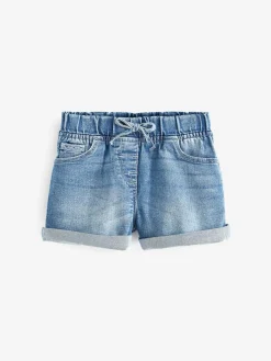 Next Denim Dark Wash Elasticated Waist Shorts (3mths-10yrs)