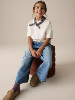 Sale Next Extra Wide Leg Jeans (6-16yrs) Denim