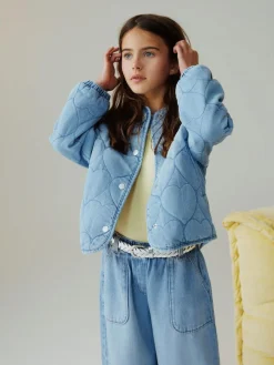Hot Next Quilted Jacket (3-16yrs) Denim Heart