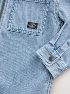 Discount Next Overshirt 100% Cotton Zip Through Hoodie (3-16yrs) Denim Lightwash