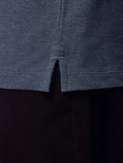 Clearance Next Denim Marl Regular Fit Short Sleeve Pique Polo Shirt