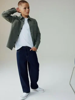 Next Denim Rinse Wide Fit Authentic Jeans (3-16yrs)^BOY Jeans|Jeans