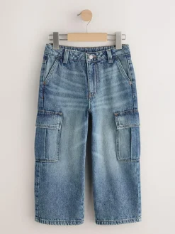 Next Denim Tint Superwide Denim Cargo Jeans (3-16yrs)^BOY Jeans & Joggers|Jeans