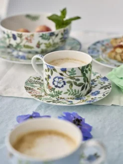 Designer's Guild Designers Guild Porcelaine De Chine Tea Cups and Saucers Set Of 4^ Mugs & Cups|Branded Kitchenware