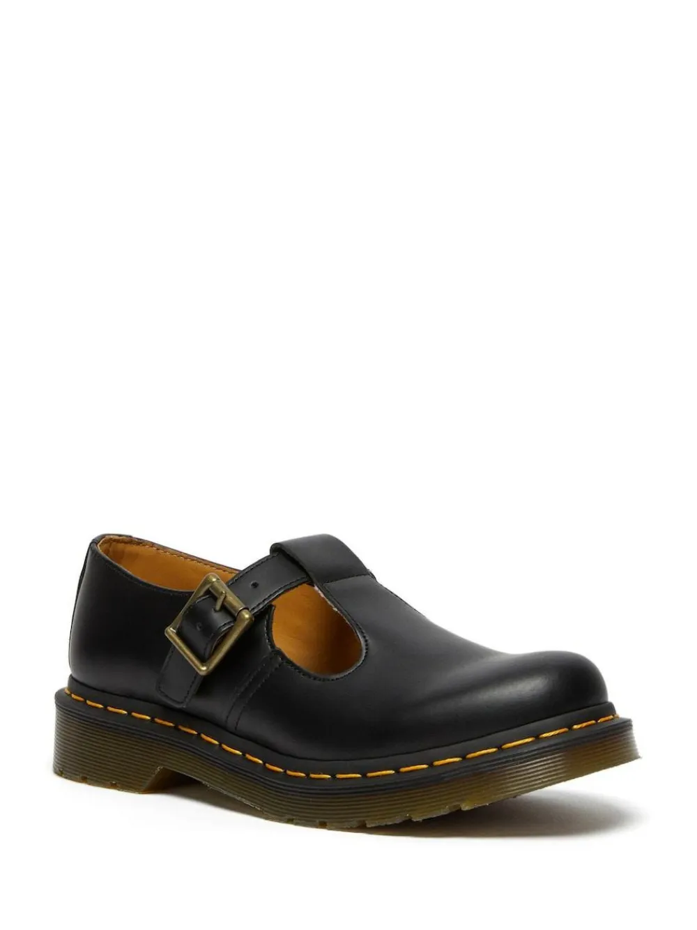 Hot Dr. Martens Black Polley Smooth Leather Shoes
