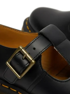 Hot Dr. Martens Black Polley Smooth Leather Shoes