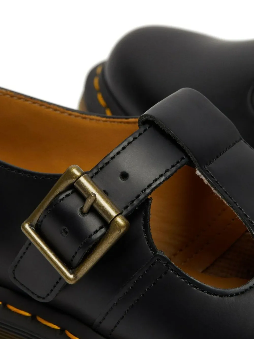 Hot Dr. Martens Black Polley Smooth Leather Shoes