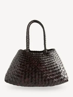 Outlet Dragon Diffusion Santa Croce Large Woven Bag Dark Brown