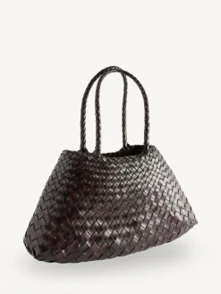 Outlet Dragon Diffusion Santa Croce Large Woven Bag Dark Brown