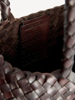 Outlet Dragon Diffusion Santa Croce Large Woven Bag Dark Brown