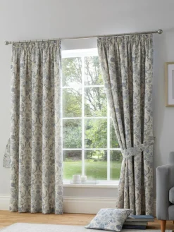 Dreams & Drapes Blue Averie Pencil Pleat Curtains^ Curtains & Blinds